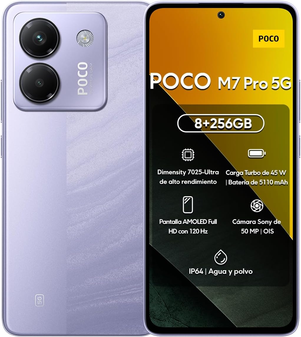 Review Xiaomi POCO M7 Pro 5G: descubra como ele transforma sua experiência móvel 1 Xiaomi Smartphone POCO M7 Pro 5G 256GB 8GB RAM | Processador Ultra Potente Dimensity 7025 | Tela AMOLED FHD+ 120Hz com Proteção Ocular | Bateria 5110mAh com 45W Turbo Charge (LILÁS, 8+256GB)