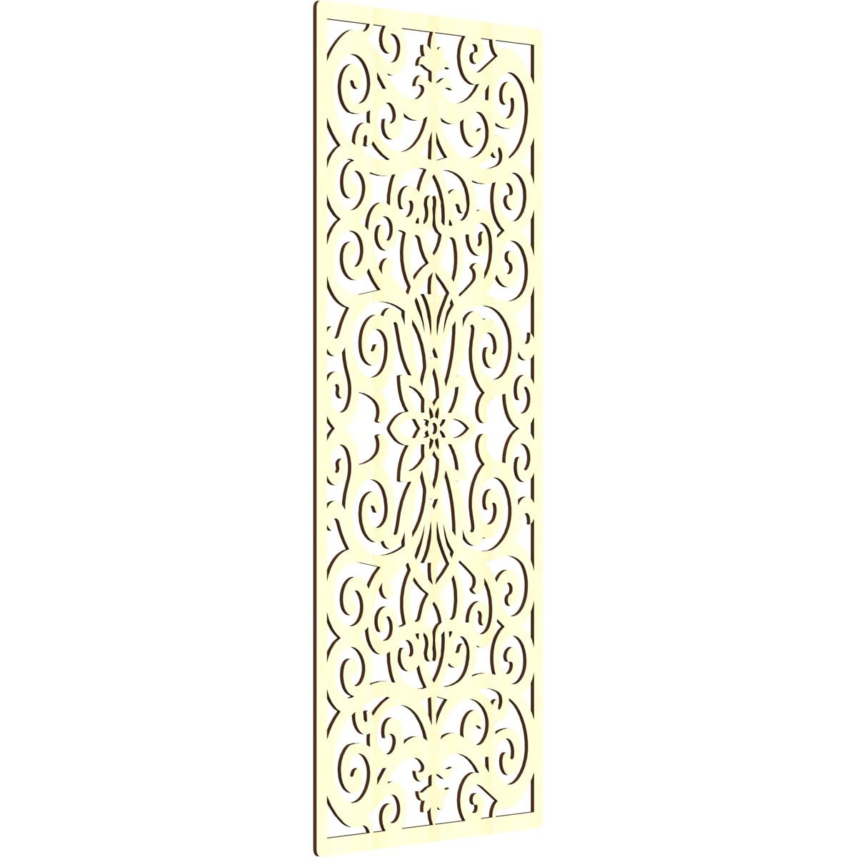 Buel Decorative Pierced Fretwork Wood Wall Panels, 35 3/8"W x 89 3/8"H x 3/8"T, Alder
