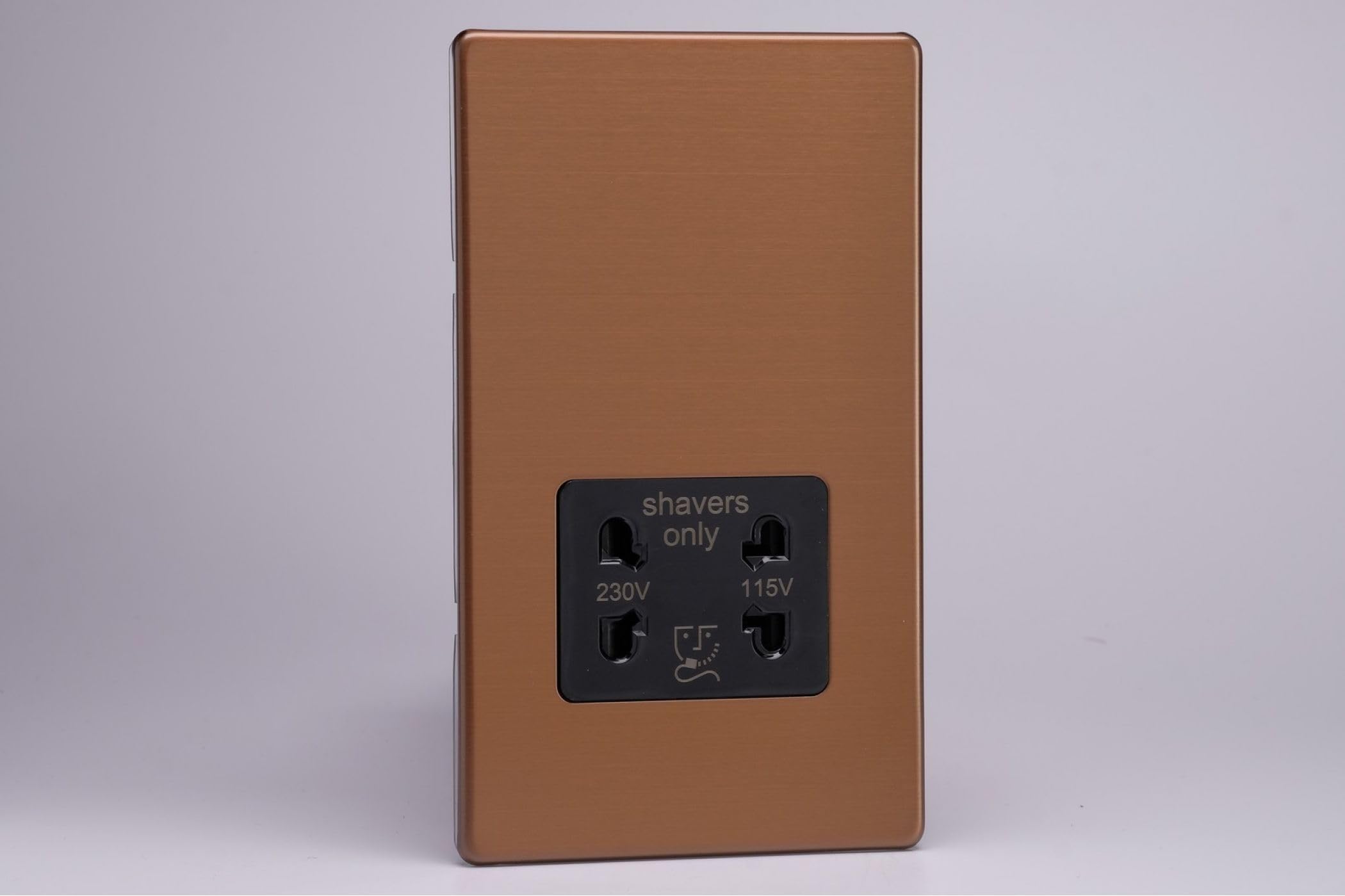 Varilight Brushed Bronze Dual Voltage Shaver Socket 230V/115V