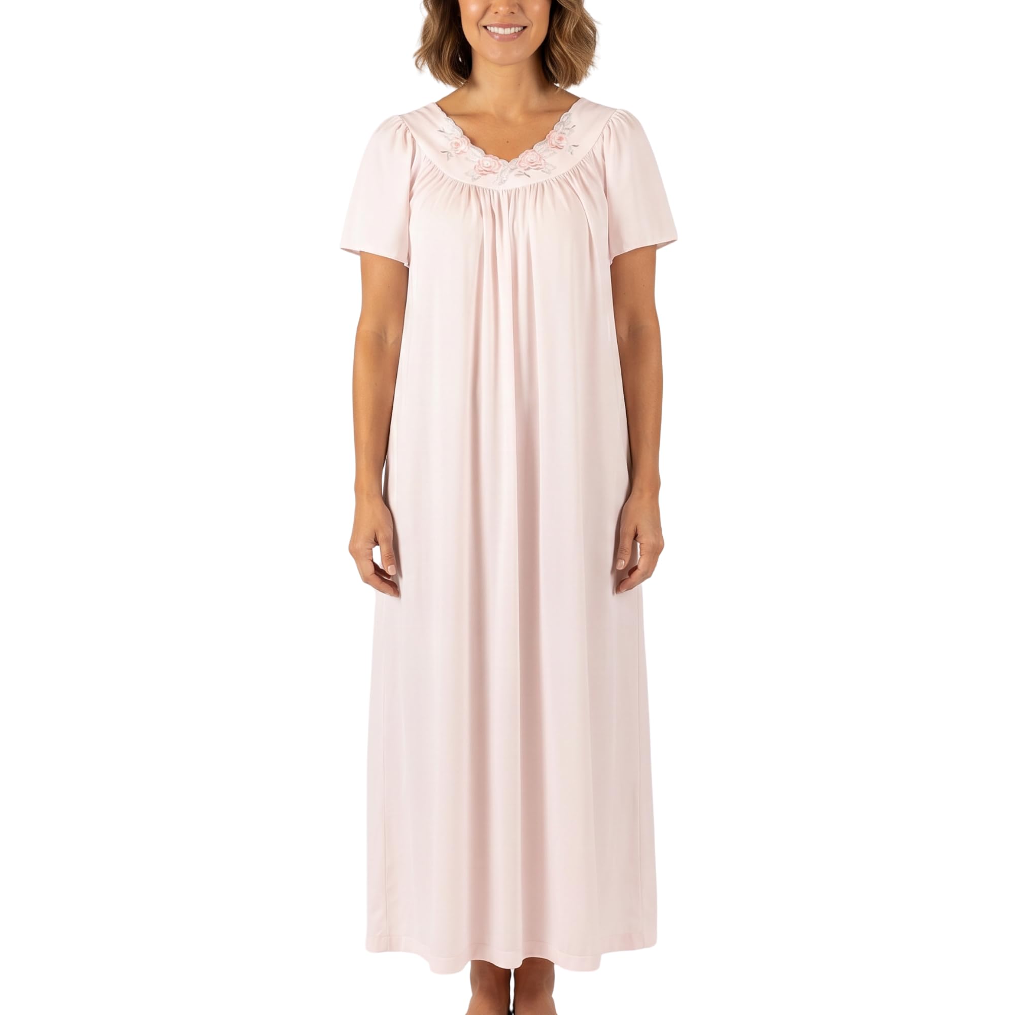 Shadowline Women's Petals 53 Inch Short Flutter Sleeve Long Gown