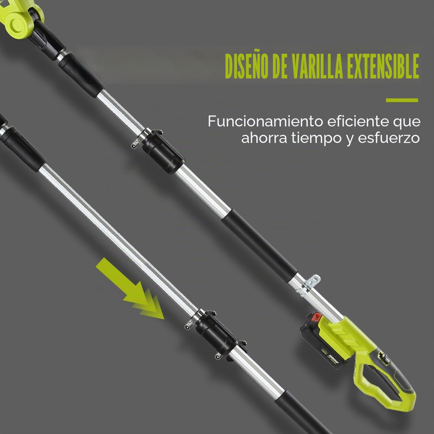 DEWINNER - Cortasetos inalámbricos telescópicos, multifunción, 2 baterías 20 V 2,5 Ah, Cargador, Longitud de Hoja 46 cm, Correa de Alcance..