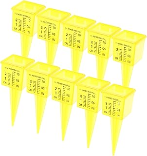 SEWOART Juego De Pluviómetros Para Césped De Color Amarillo Brillante Medidor De Agua Para Exteriores De 1 5 Medidores De Lluvia Precisos Para Aspersores