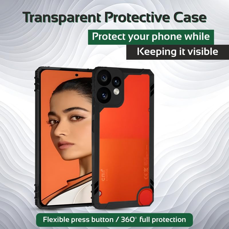 Image of AIBEX Crystal Clear Back Cover Case for CMF by Nothing Phone 2 Pro 5G | Transparent Shockproof 360 Protection | Slim PC + TPU Hybrid Anti-Yellow Case