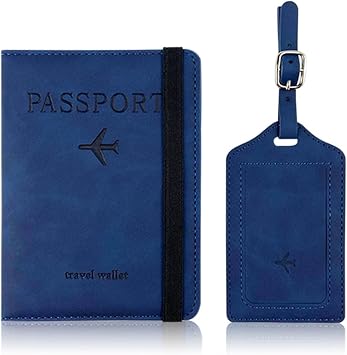 and Suitcase Set Holder Luggage PU Leather Protective for Women Man