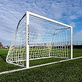 QuickPlay Pro Alu Match60 6x4ft Folding Aluminum Soccer Goal for Backyard Training - Portable Kids Soccer Goal with 3mm Net for Garden, Match Play and Practice