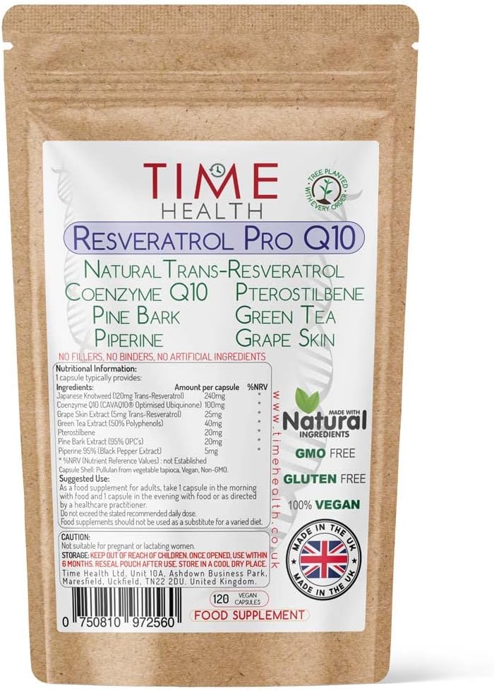 Resveratrol Pro Q10 AntiAging Formula , TransResveratrol, Coenzyme