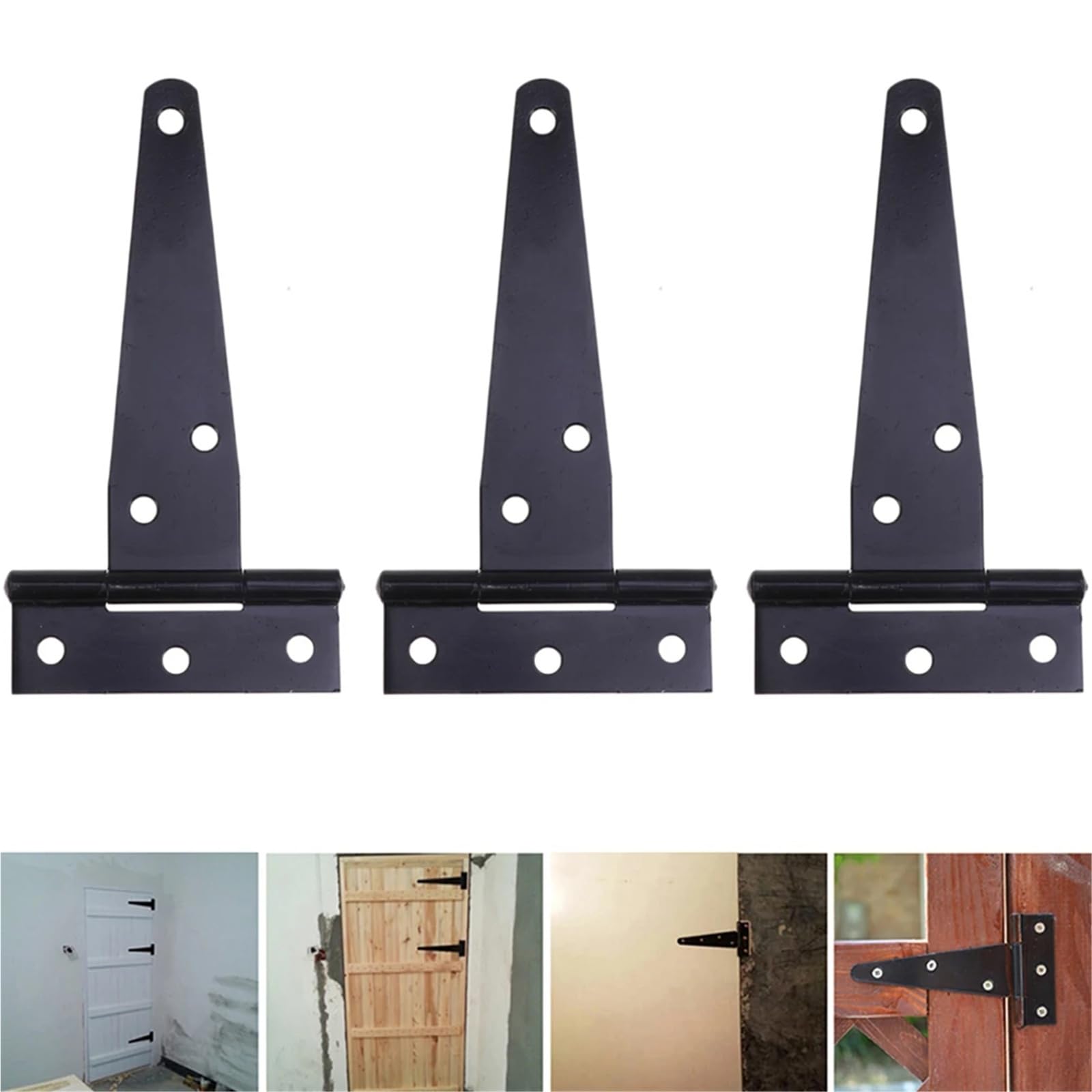 4PCS Cerniera T Triangolo Ferro Robusta Porta Rimessa Cancello Ferramenta