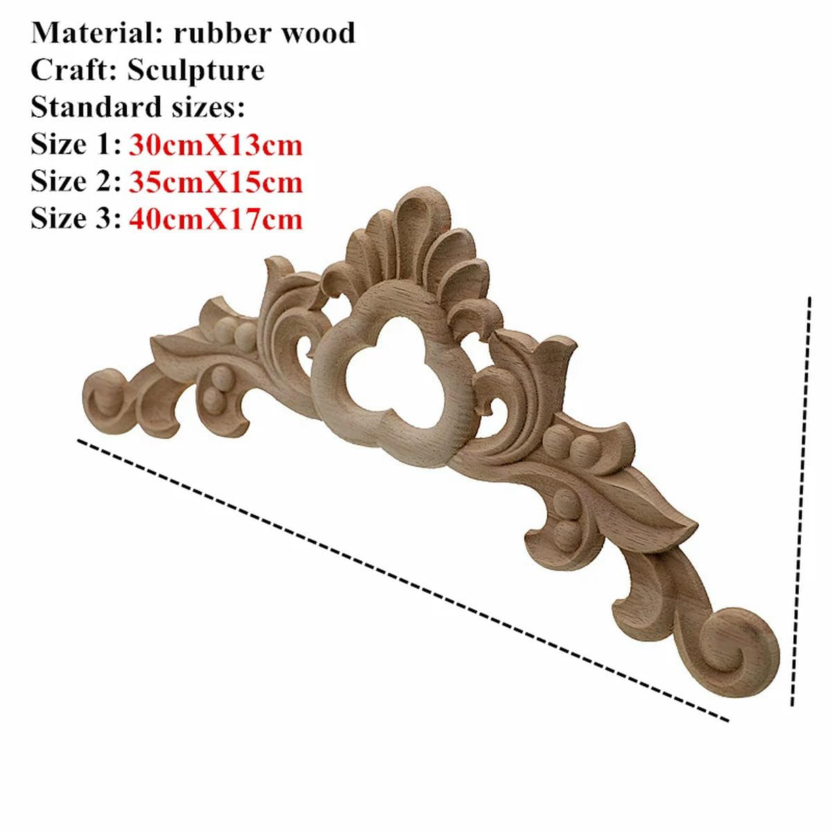 Niemalowana rzeźba w drewnie naklejka kwiatowa rzeźbiona w drewnie naklejka narożne aplikacje rama drzwi ścienne meble rzeźba w drewnie figurki dekoracyjne 30 cm x 13 cm