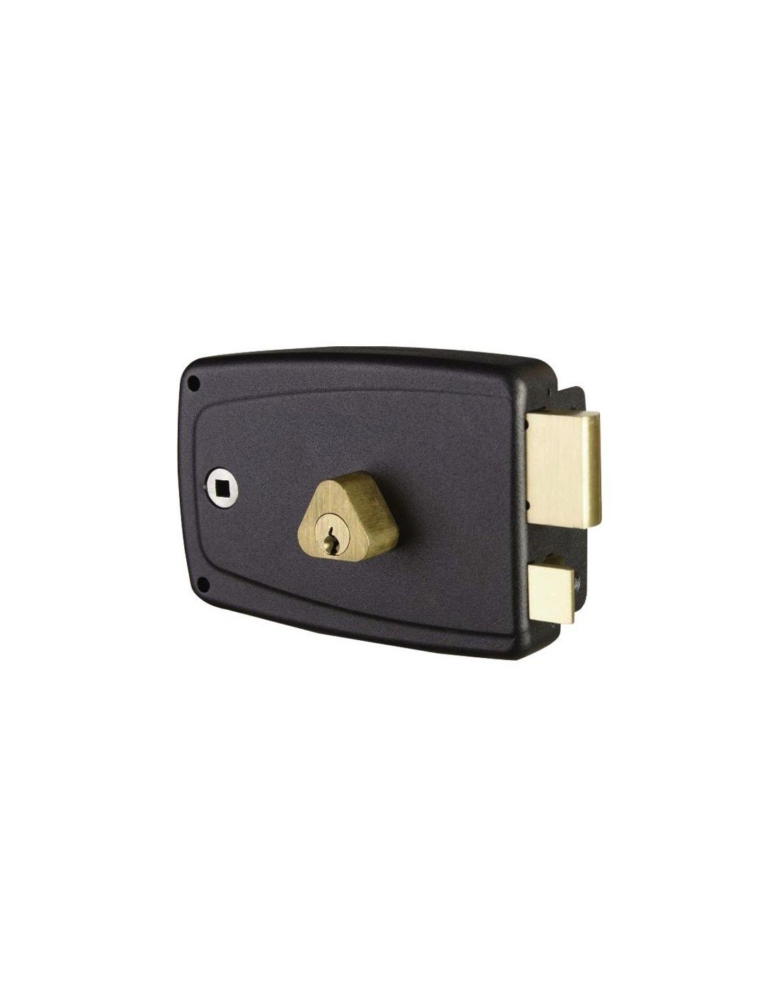 Serrure en applique noire droite à fouillot - Clé I - Axe à 60 mm - Match - JPM
