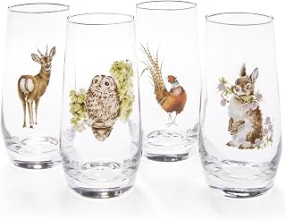 Set of 4' Country Animal Hi-Ball Glasses