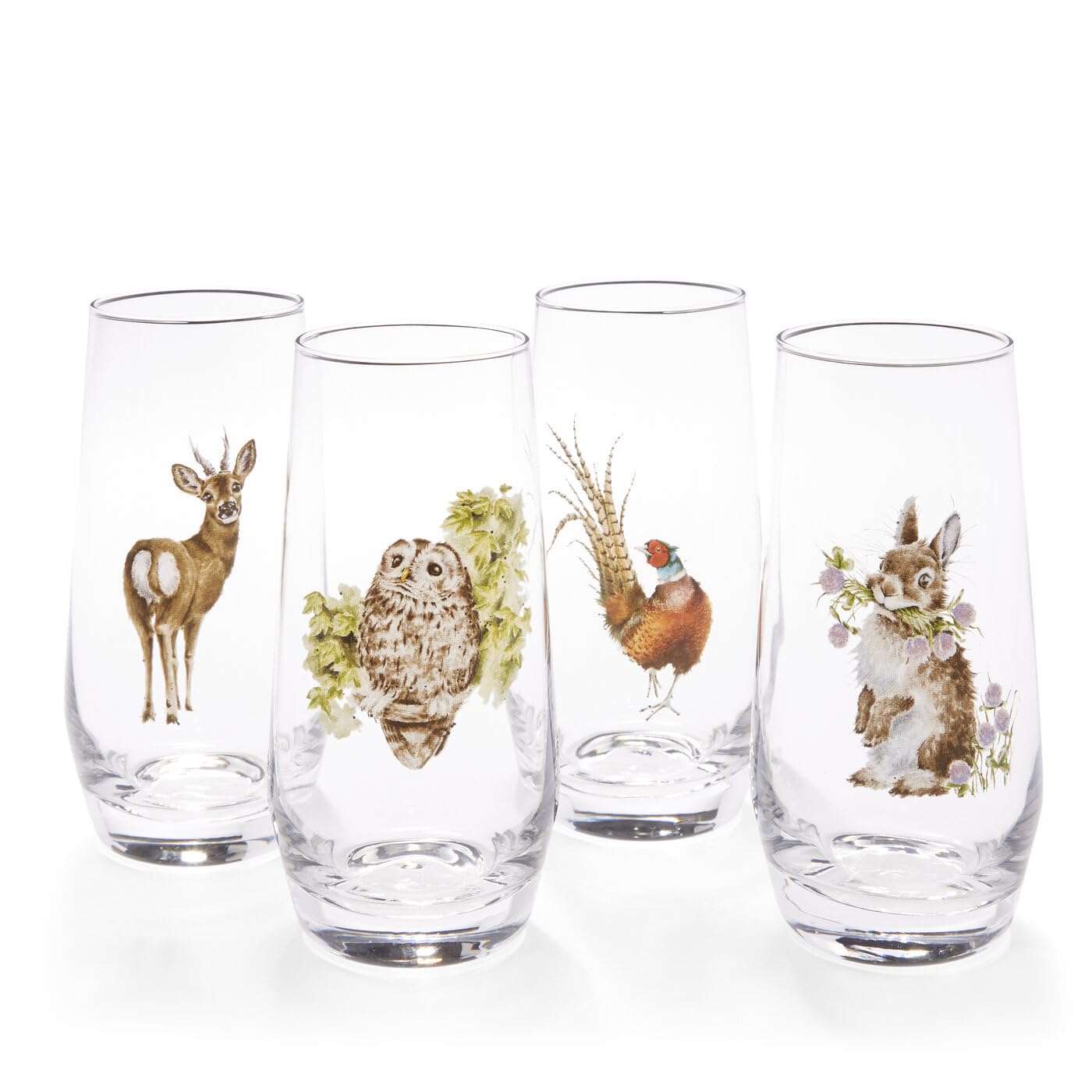 Wrendale Designs - 'Set of 4' Country Animal Hi-Ball Glasses
