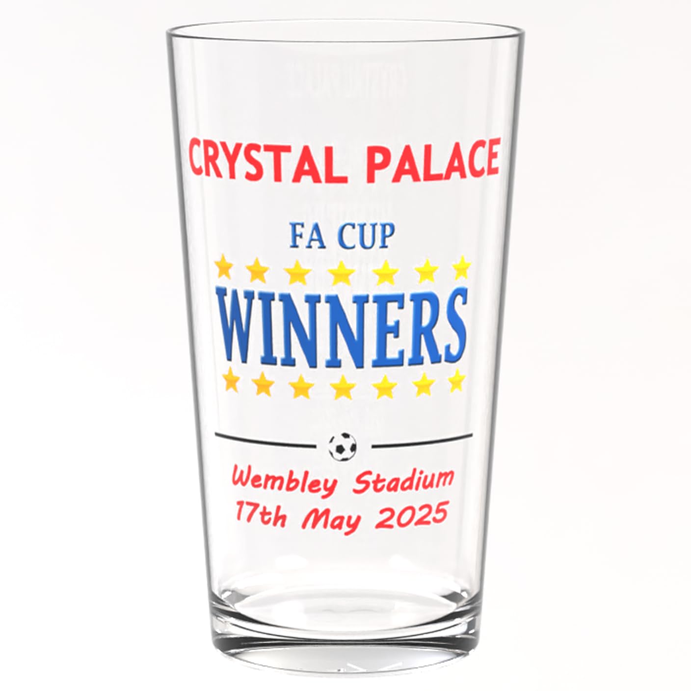 C.Palace FA Cup Winners Beer Pint Glass 2025 Souvenir