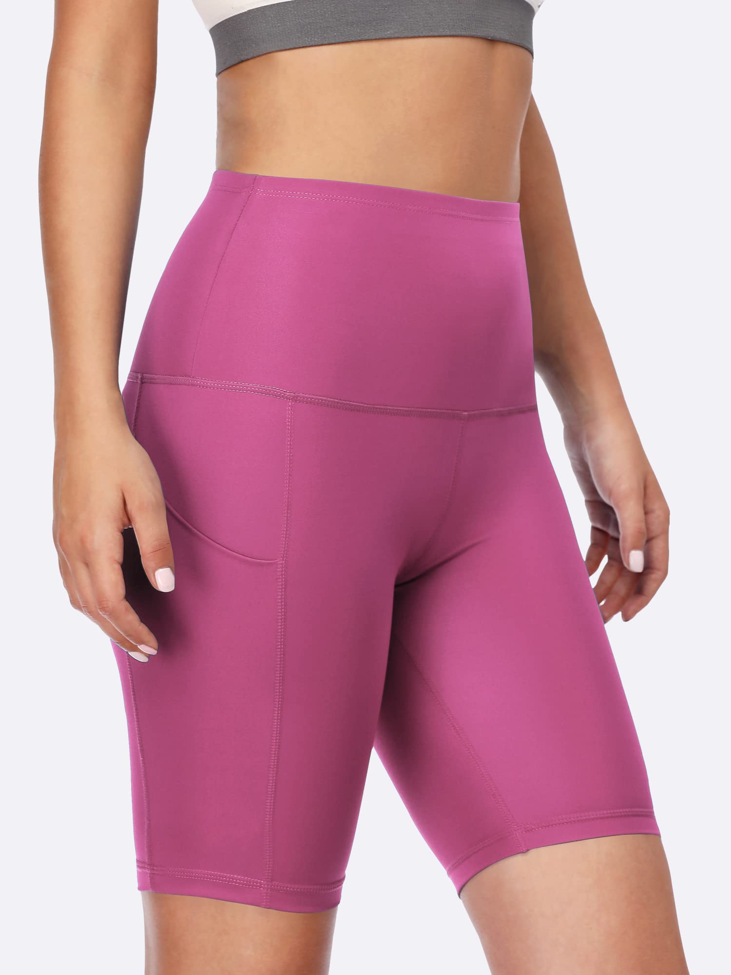 Cadmus Damskie spodenki do jogi z wysokim stanem, 7,6 cm 15,2 cm, 20 cm, uczucie nagości, trening, bieganie, rowerzysta