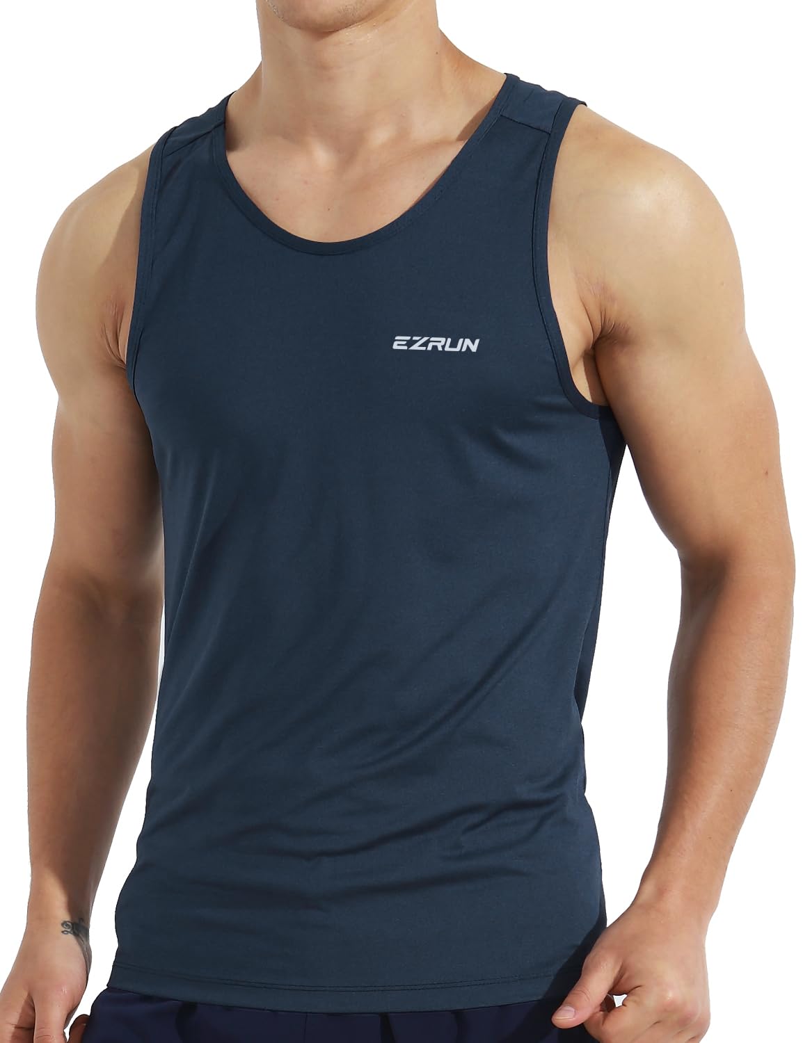 EZRUN Schnell trocknendes Sport-Tanktop für Bodybuilding, Fitnessstudio, athletisch, Joggen, Laufen, Fitness, Training, Workout, ärmellose Shirts