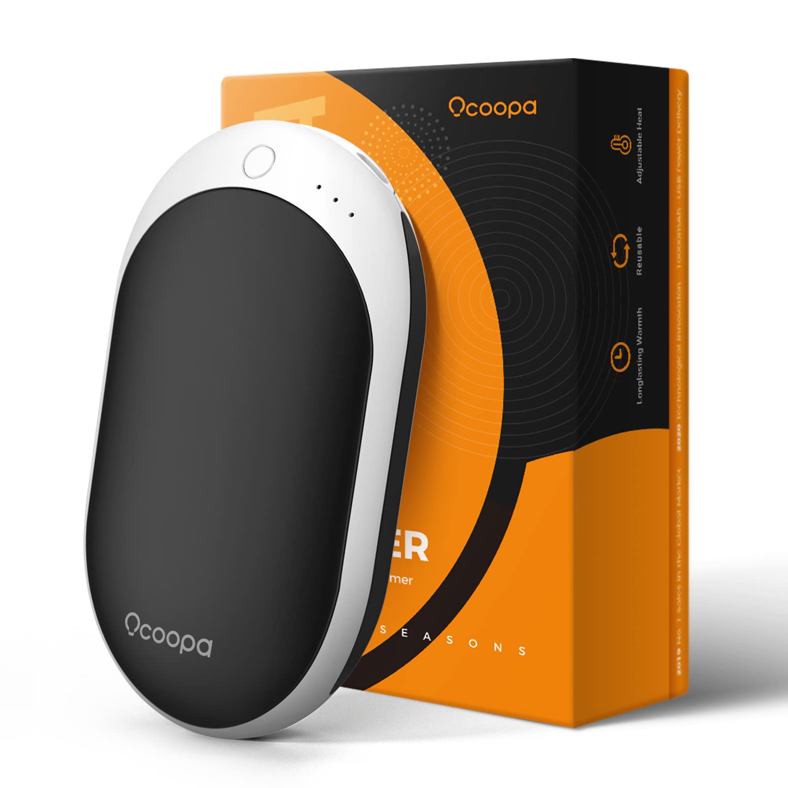 OCOOPA Hand Warmers Rechargeable, 7800mAh Long-Lasting Heating Electronic Hand Warmer, Battery Powered Great for Camping, Hunting, Warm Gift, Power Plus, 1-Pack