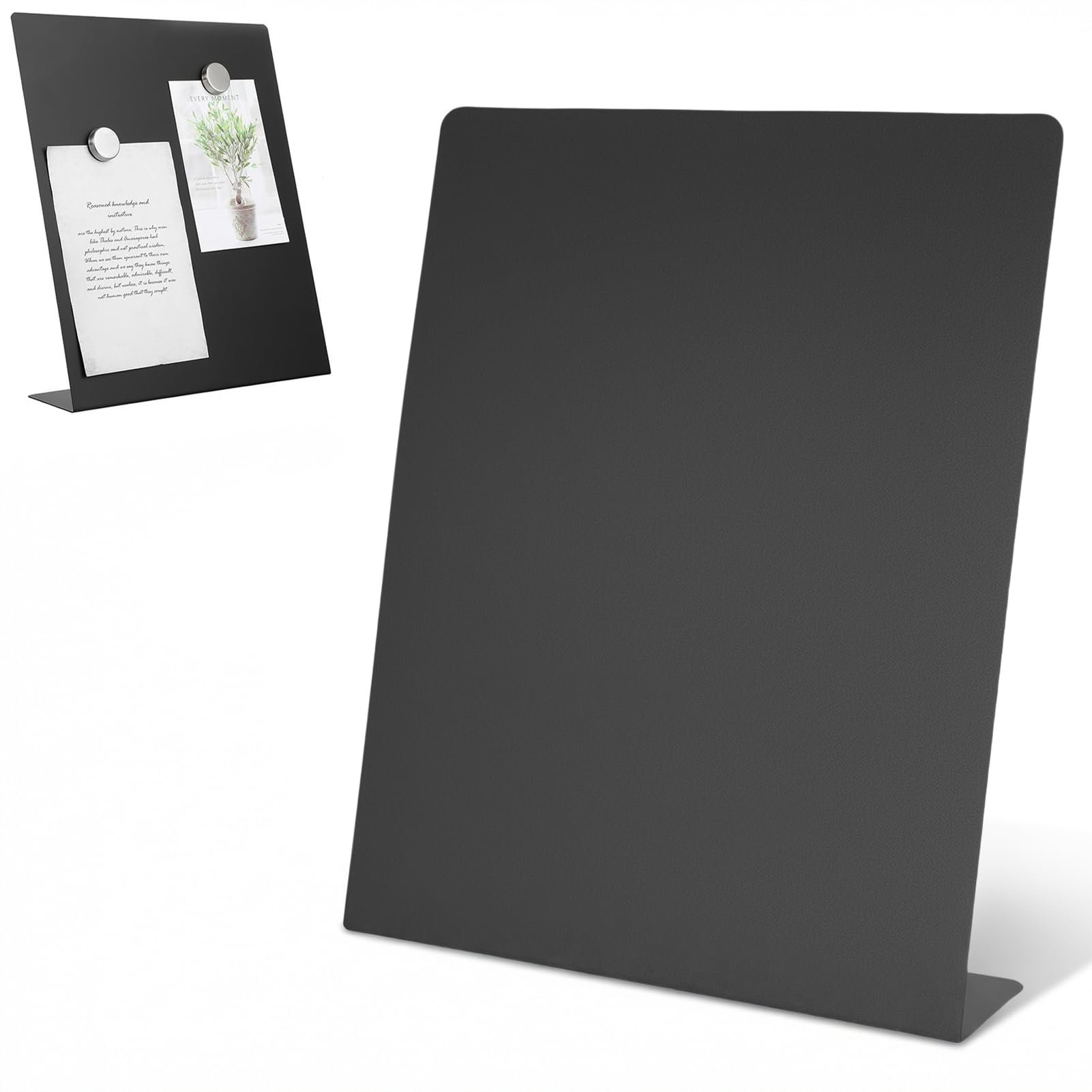 Tableau Magnétique – Noir, 27,9 X 21,6 X 6,1 Cm, Tableau D'affichage Magnétique en Métal pour Table, Présentoir de Mémos pour la Maison, L'école, la Cuisine, le Bureau