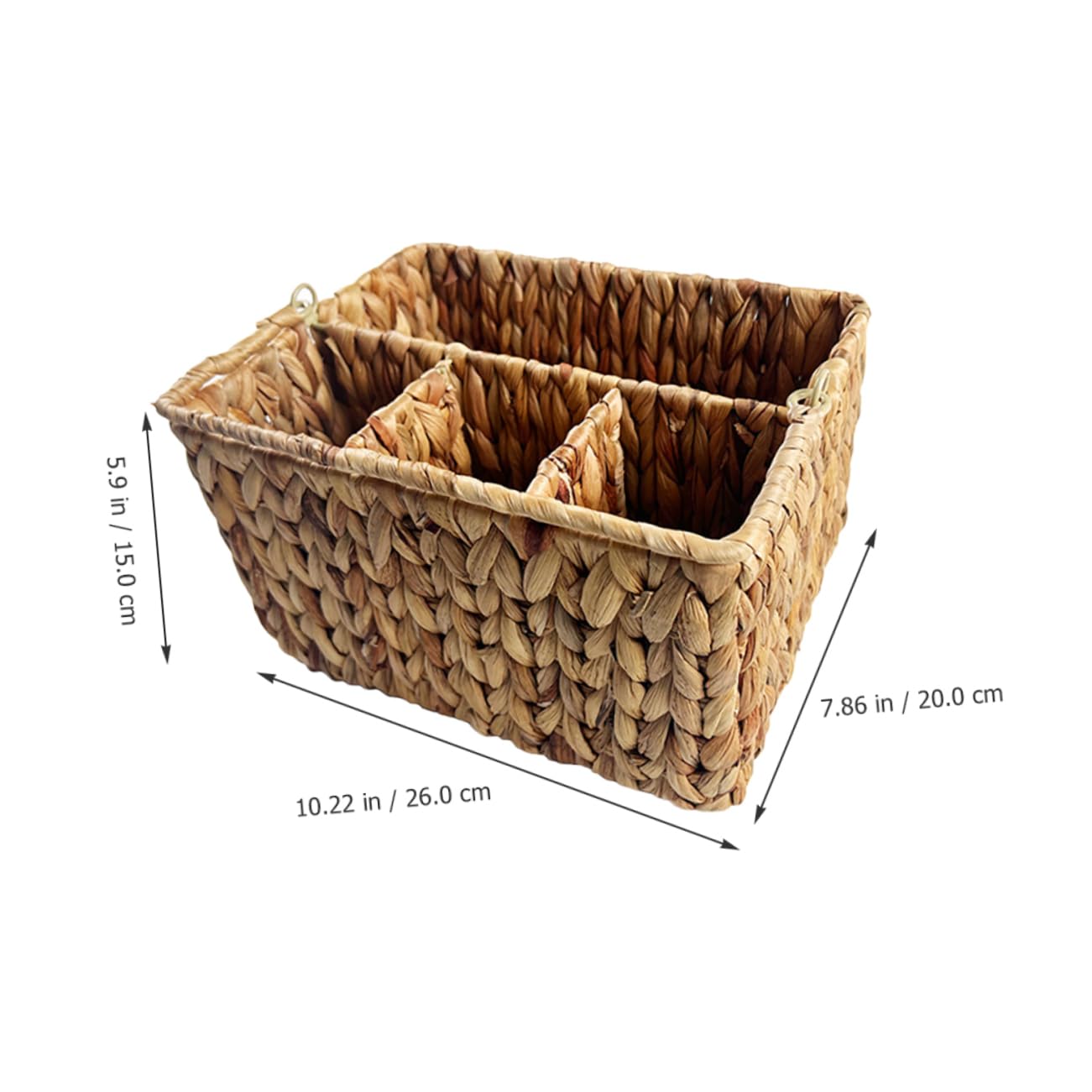 Cesta Organizadora para Cubiertos y Utensilios de Hierro y Fibra Natural