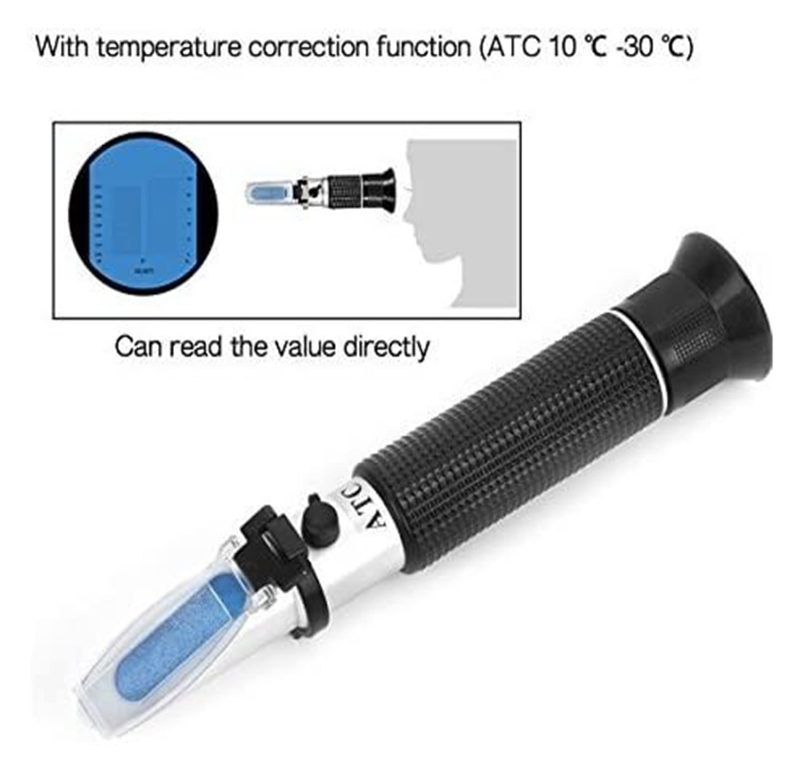 Réfractomètre de salinité for testeur de sel d'aquarium avec ATC Et Double échelle 0-100 et 1000-1.070 Test spécifique de gravité en Eau salée,Efficace et Durable