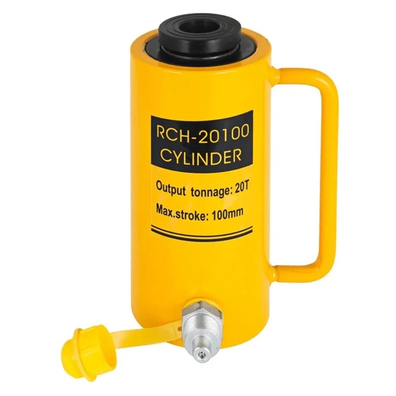 DUOCAI Hydraulic Ram Jack Multi-Section Stroke 20T 4Inch Hydraulic Cylinder Jack Hollow Single Acting Hydraulic Ram Cylinder 150mm/100mm Hydraulic Lifting Cylinders(150mm-20T)