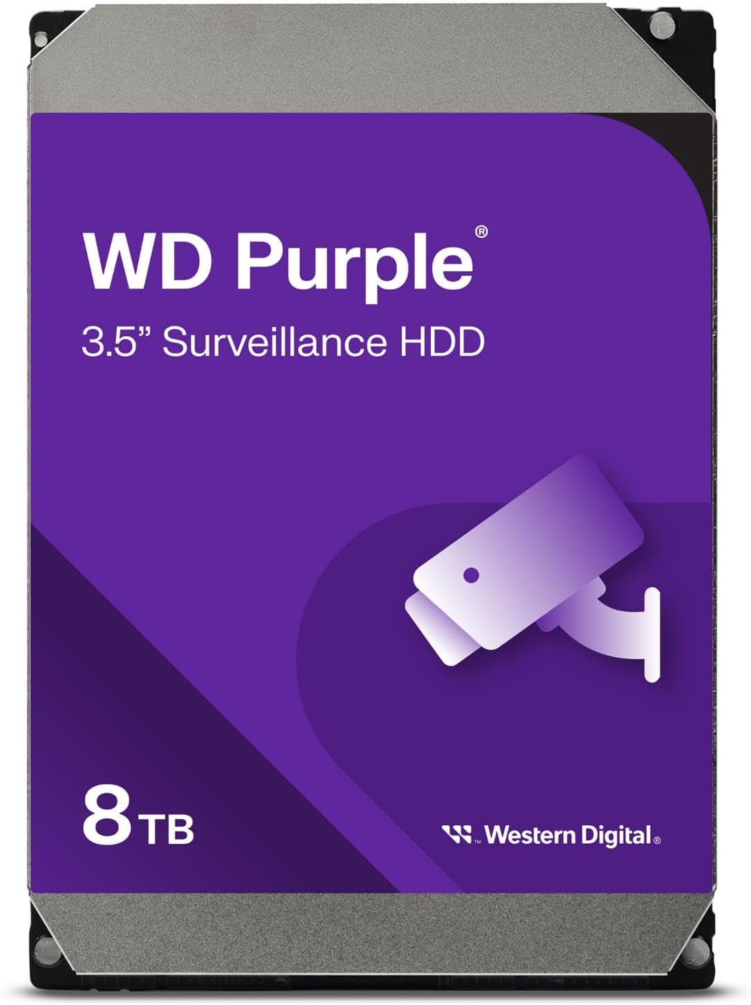 Western Digital 8TB WD Purple Surveillance Internal Hard Drive HDD - SATA 6 Gb/s, 128 MB Cache, 3.5" - WD84PURZ