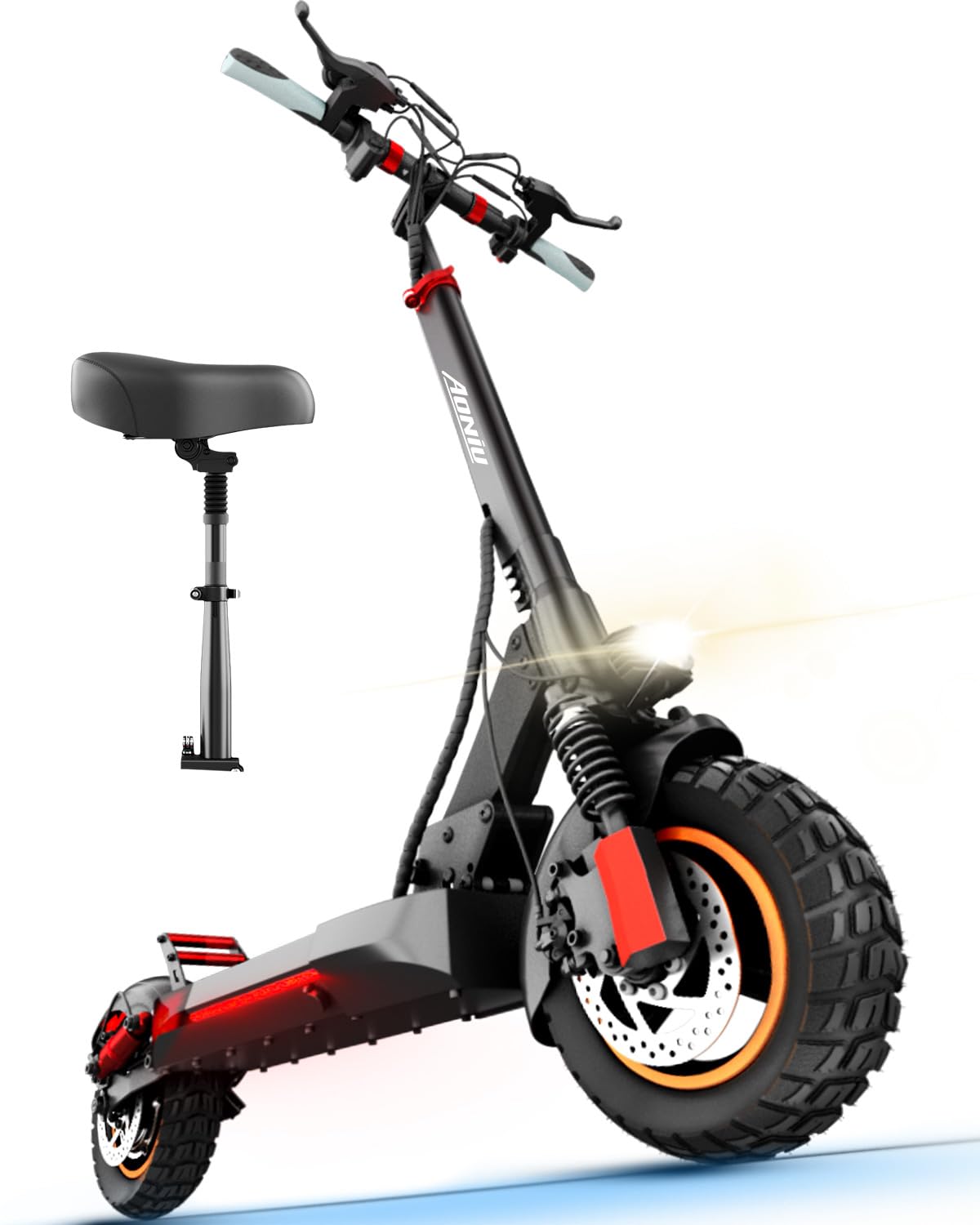 m4 Electric Scooter for Adults with seat 25-30 mph Fast Speed Heavy Duty 300+ lbs 10 inch Off Road Foldable e Scooter Mobility e Scooters for Girls Men Teens 31-37 Miles Long Range Bike