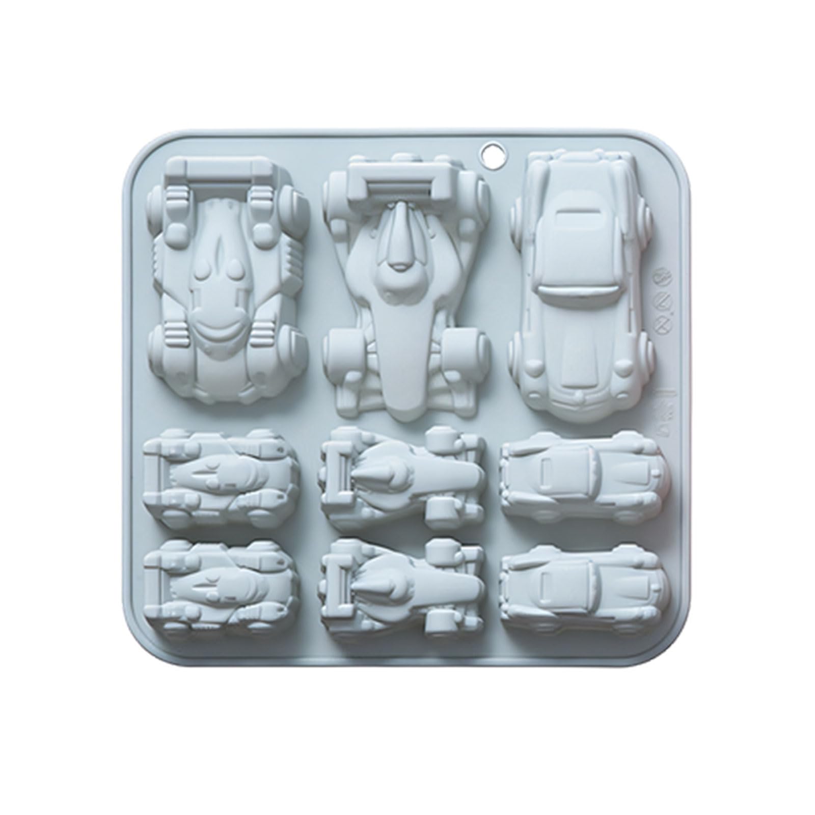 NMFLAB 9 Cavities Racing Car Ice Tray Silicone Molds Food Grade Silicone for Making Chocolate Jelly Desserts Beverages Cocktail Fun Freezing Block Maker
