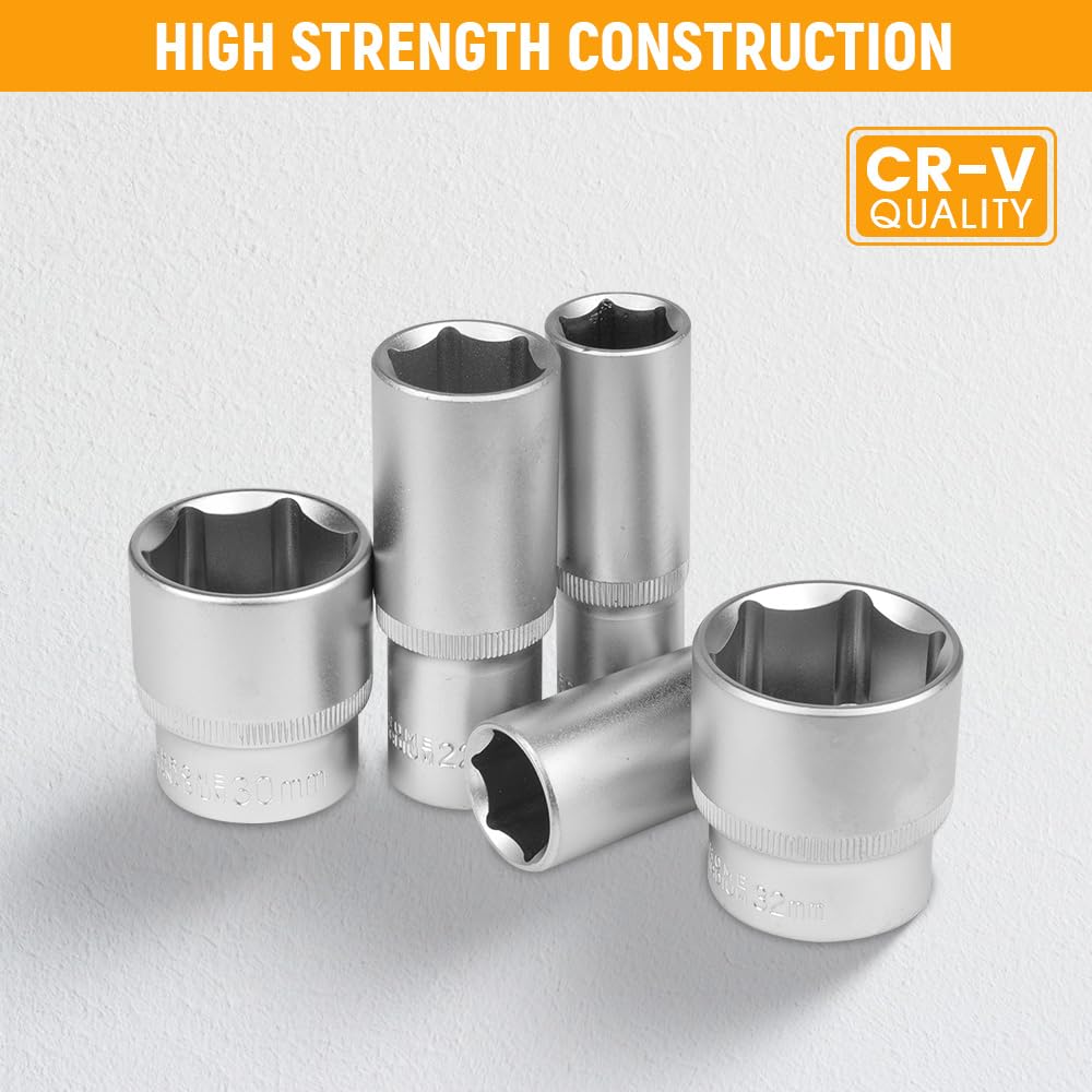 Hoteche Set di bussole da 110 Pezzi Set di Cassette degli Attrezzi da 1/4" e 1/2" Set di Attrezzi Professionali