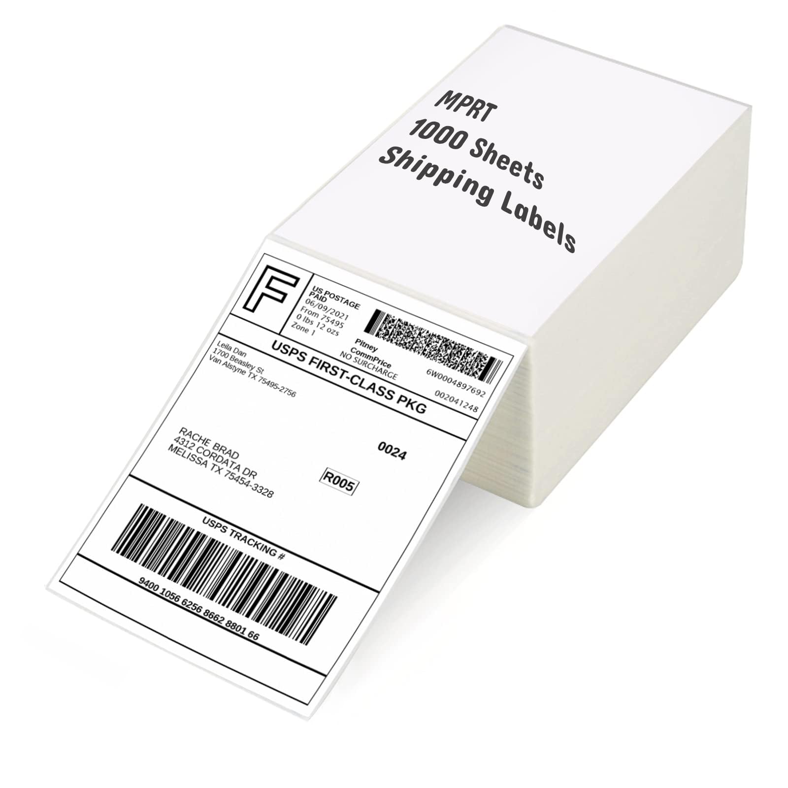 Etiquetas térmicas, etiquetas térmicas directas MPRT de 4 x 6 (paquete de 1000 etiquetas plegadas), etiquetas perforadas de 4 x 6 pulgadas compatibles con impresora de etiquetas Zebra, Rollo, MUNBYN
