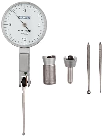 Fowler 52-562-781-0, Horizontal Test Indicator with 0-0.020" Measuring Range White