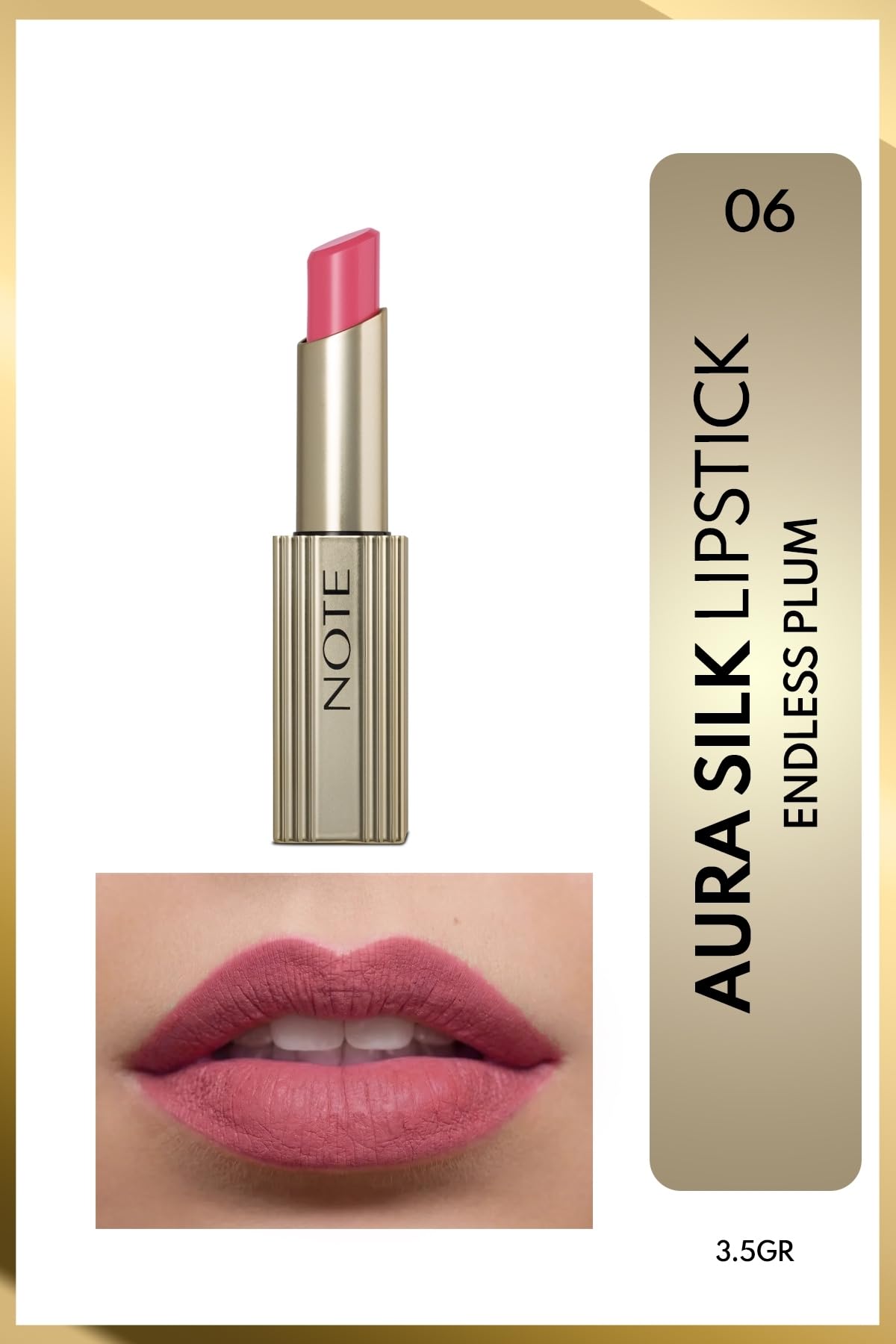Aura Silk Lipstick 06 Endless Plum Kremsi Yarı Parlak Ruj - Pembe