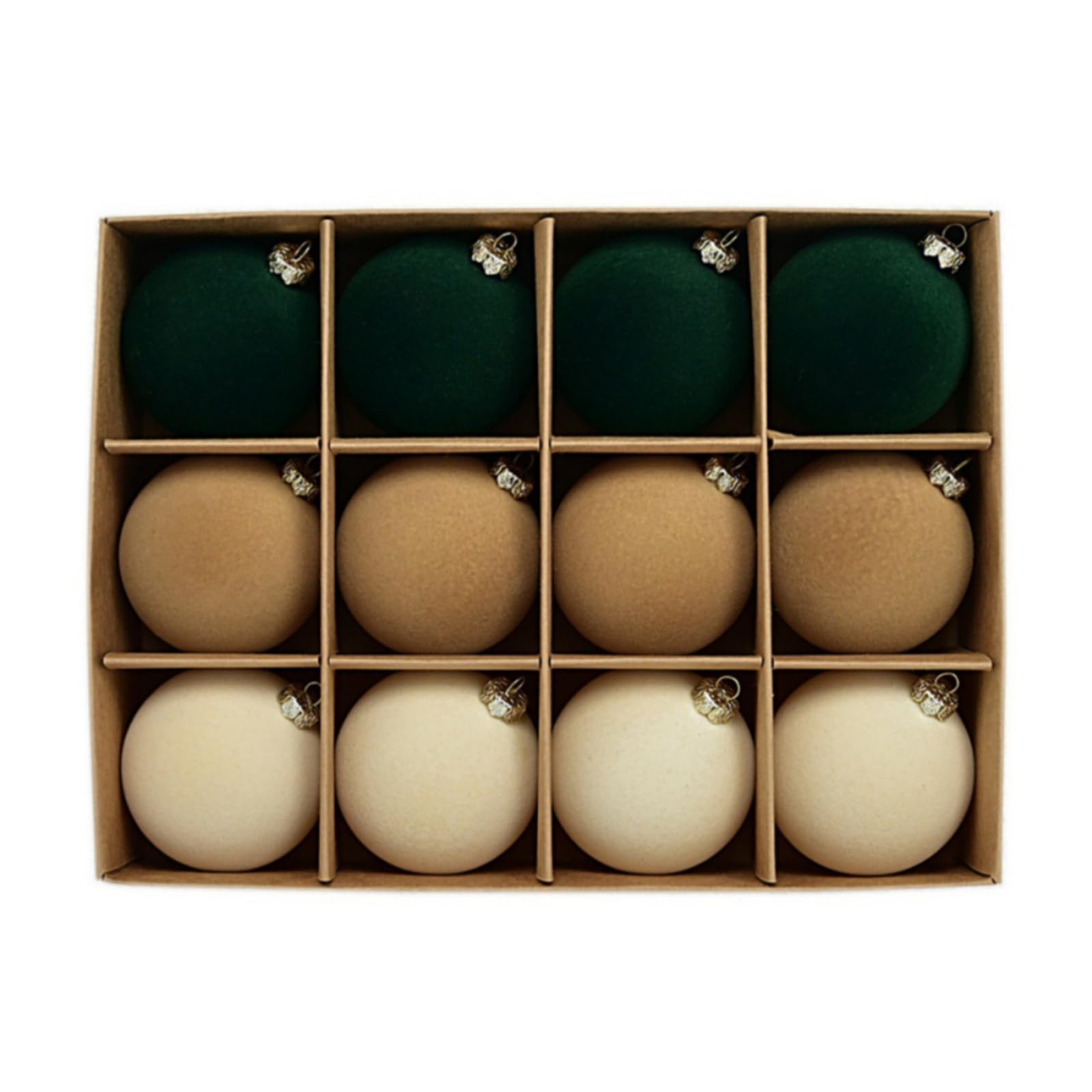 Farmhouse Velvet Christmas Ornaments - Set of 12 Tree Balls