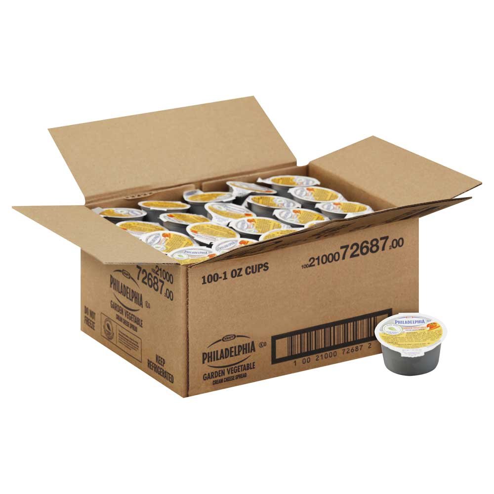 Kraft Philadelphia Garden Vegetable Cream Cheese - Cup 1 Ounce - 100 per case — view 2