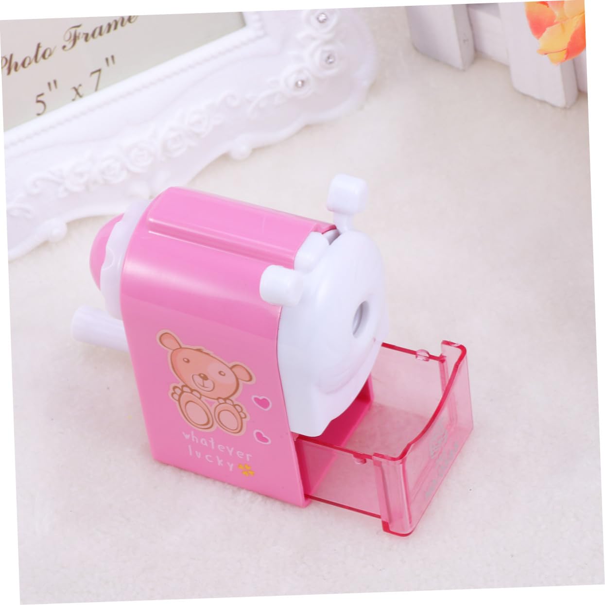 SHINEOFI 3pezzi Temperamatite Rotante Cartoon Per Ragazzo Ragazza Design Casa Di Fiaba Rosa Affilatura Per Matite Standard Triangolari e Esagonali Leggero e Pratico Per Scuola e Ufficio