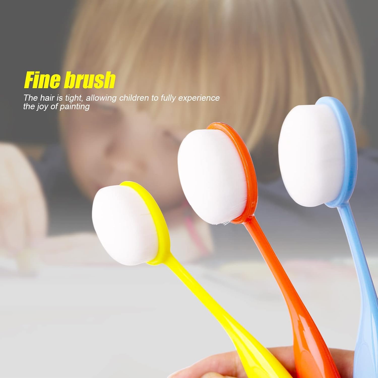 5 Pcs Ink Blending & Stencil Brushes,Color Coded Handle Craft Blender Tools image 4