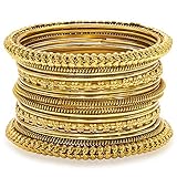Aheli Brazaletes tribales tradicionales de oro oxidados a la moda vintage joyería para mujeres y niñas