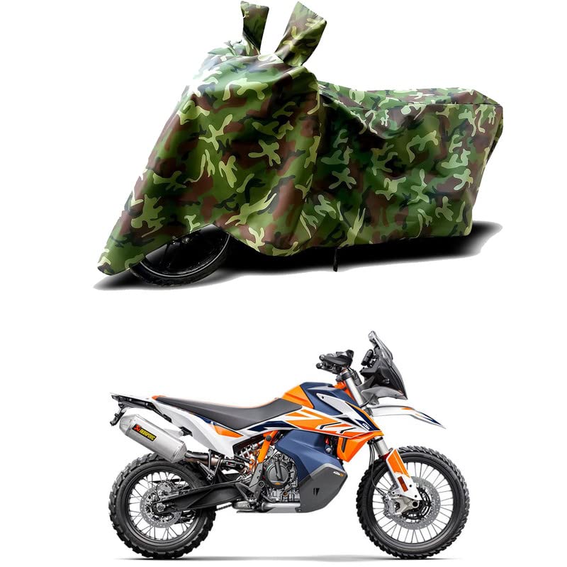 Image of 100% Water Resistant Bike Scooty Two Wheeler Body Cover Compatible for KTM 490 Adventure STD /UV-Rays /Heat Protection /Birds Dropping /Scratchproof /Dust Proof /Waterproof /All Varient[Green MJ]
