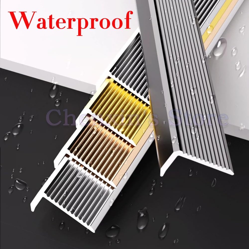 Aluminiowa listwa schodowa w kształcie litery L, wykończenie krawędzi schodów, atopnie schodowe, pasek przejściowy, idealny do domu, szkoły, biura, firmy, w kolorze srebrnym (90 cm x 5 szt.)