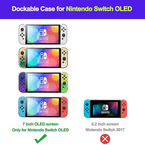 Miniatura 2 de COMCOOL Dockable Case for Nintendo Switch OLED - [9 FT Military Grade Drop Protection] [with Tempered Glass Screen Protector] Cute Kawaii Protective