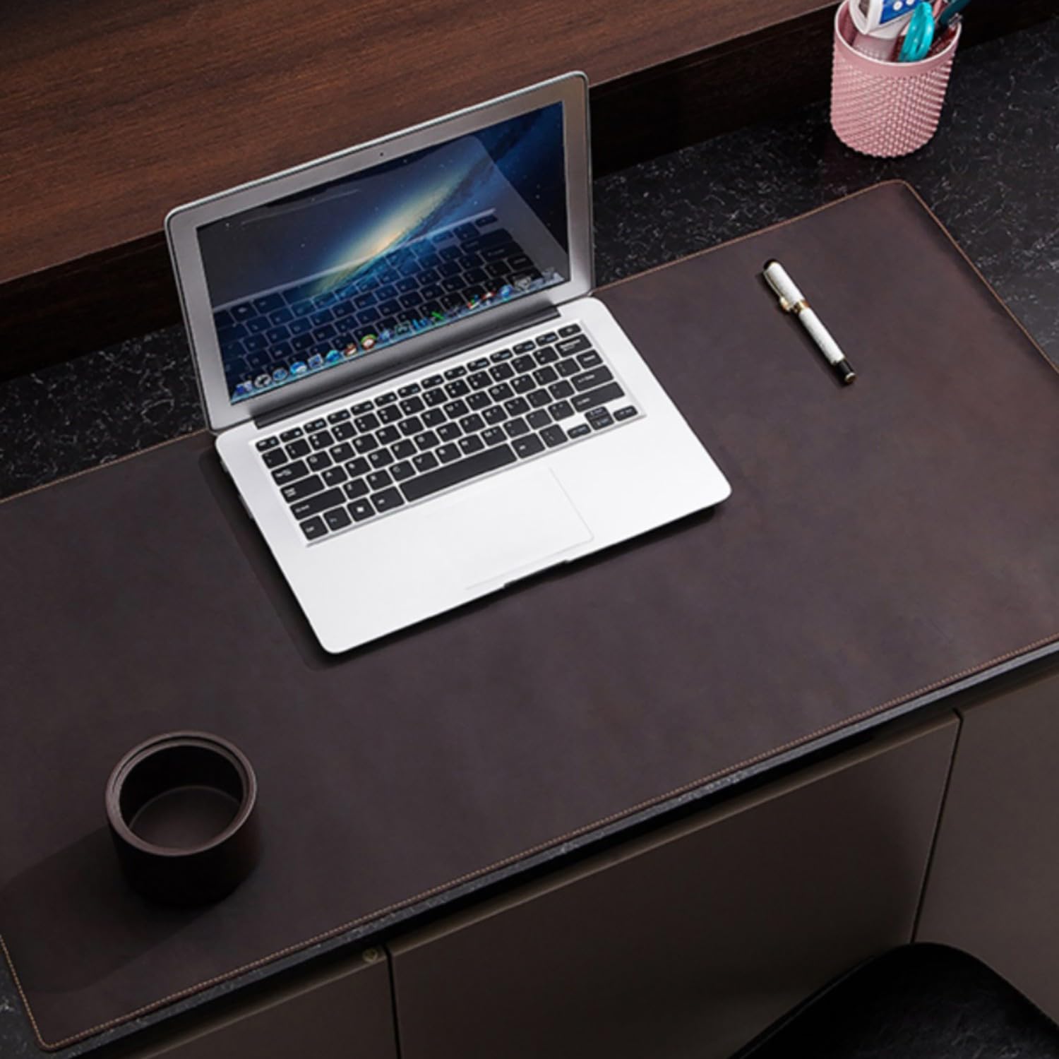 Tappetino da scrivania in Pelle, Esteso Tappetino da scrivania, Extra Grandi, XL Tappetini Mouse Pad, ccessori per ufficio e desktop(Coffee,120x60cm)