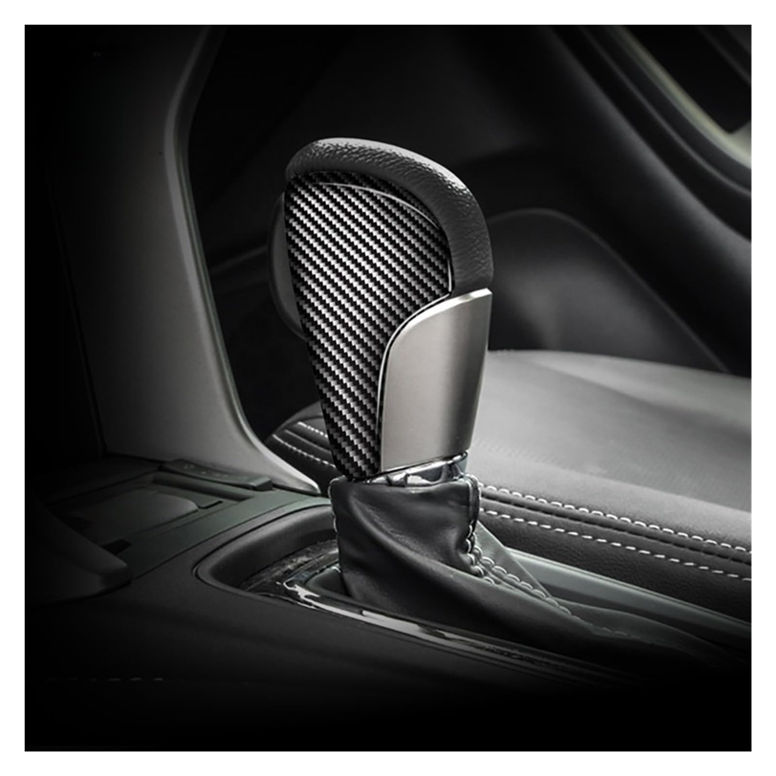 Zyhozgjbg Black Compatible For Subaru Forester Carbon Fiber Shift Knob Cover