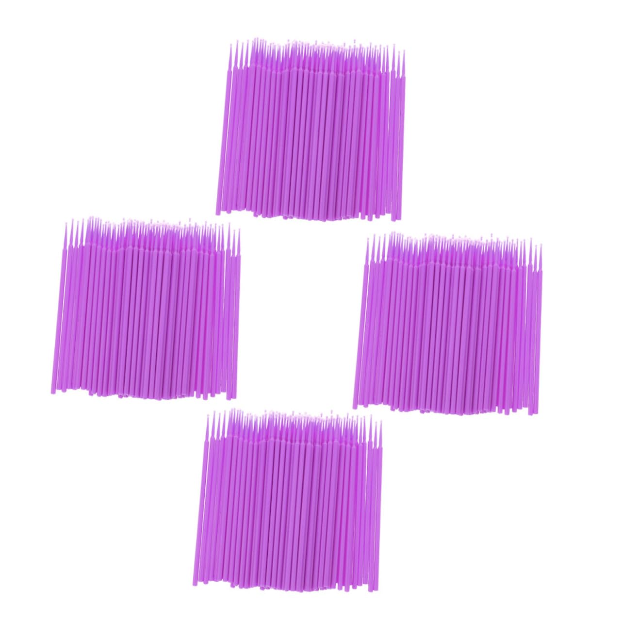 4packs Disposable Eyebrow Swabs Precision Applicator Sticks for Beauty and Cosmetics for Eyelashes and Purple Small