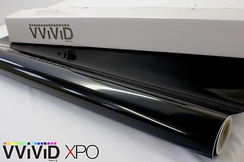 Miniatura 6 de VViViD Lámina adhesiva de vinilo negro brillante de liberación de aire (1 x 5 pies)