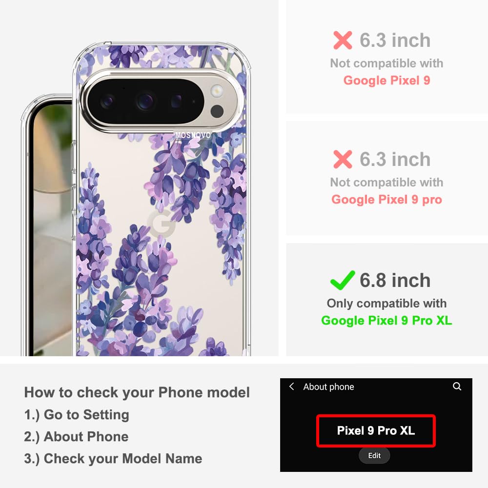 MOSNOVO Case for Google Pixel 10 & Pixel 10 Pro, [Buffertech 6.6ft Military-Grade Drop Protection] [Anti Peel Off Tech] Clear TPU Bumper Phone Case Cover Design - Cute Cherry — view 577