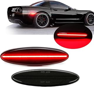 Xinctai LED Rear Fender Side Marker Light Turn Signal Lamp Compatible with Chevrolet Chevy Corvette C5 Z06 1997 1998 1999 2000 2001 2002 2003 2004 (Smoked Lens)