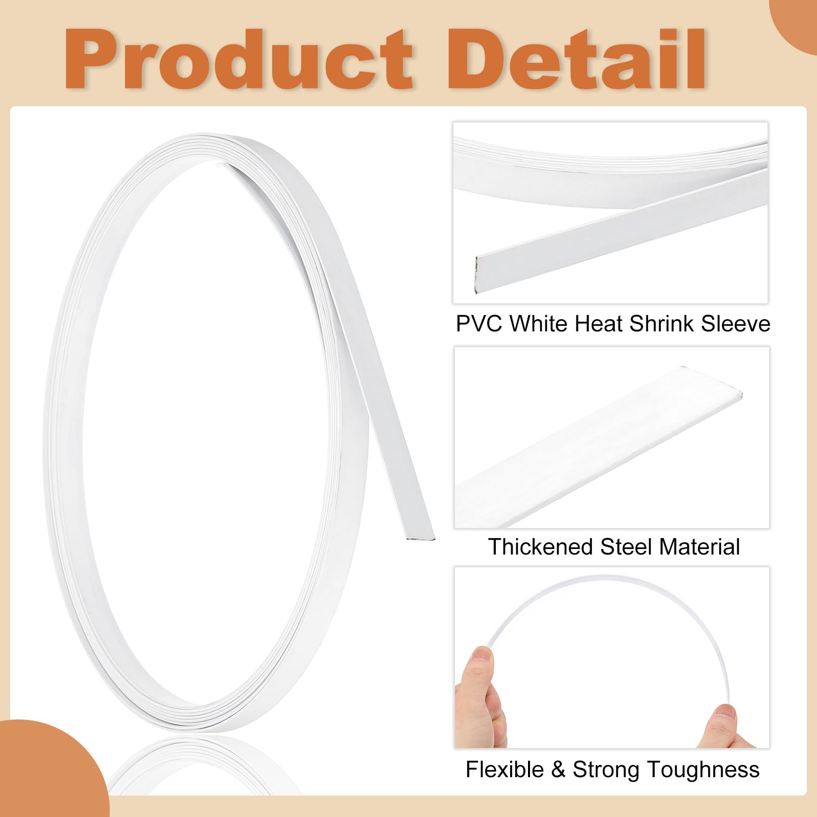 PATIKIL 10mm x 5.5 Yards Boning for Sewing White Spring Steel Boning for Corset Dresses, Skirts, Underwear Crafts Making - Image 3