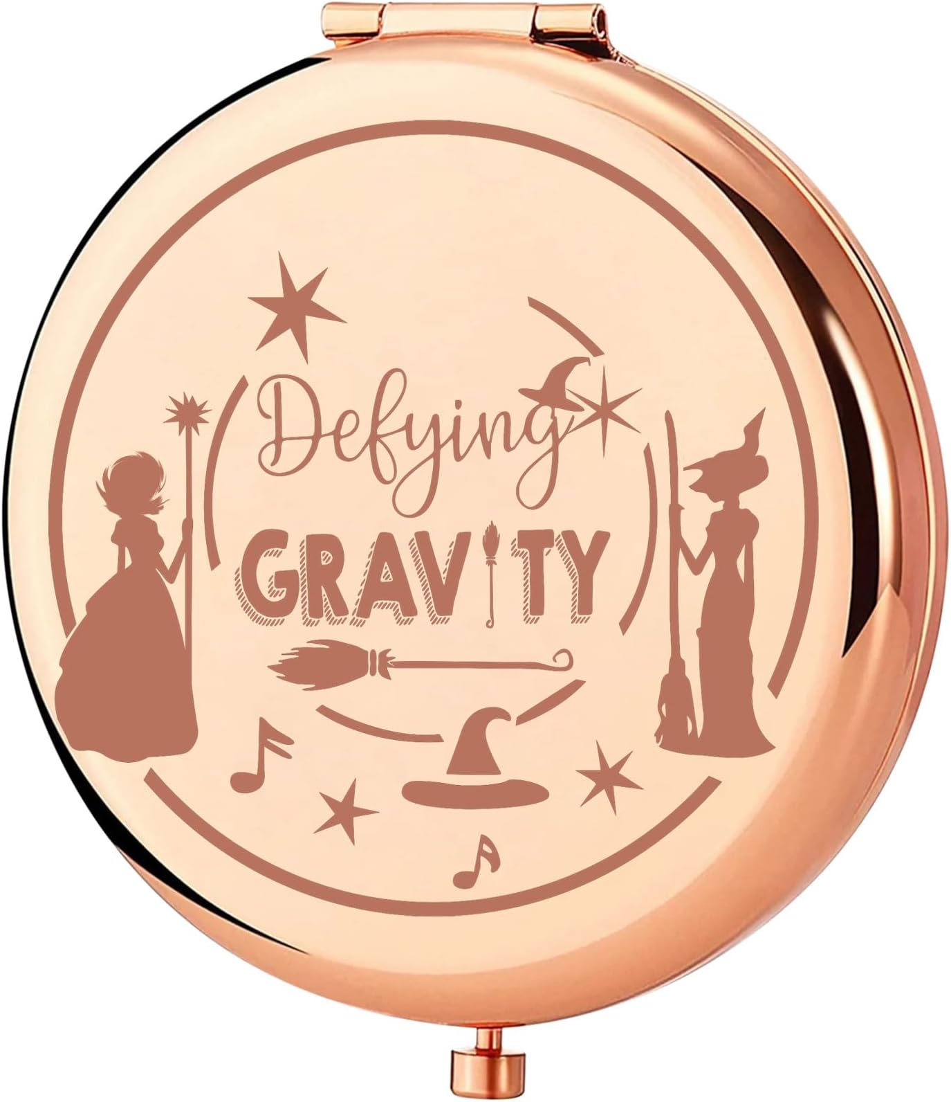 Witch Pocket Musical Mirror Elphaba and Glinda Fans Gifts Defying Gravity Witch Compact Makeup Mirror Broadway Elphaba and Glinda Witch Merch (Defying Gravity-RG)