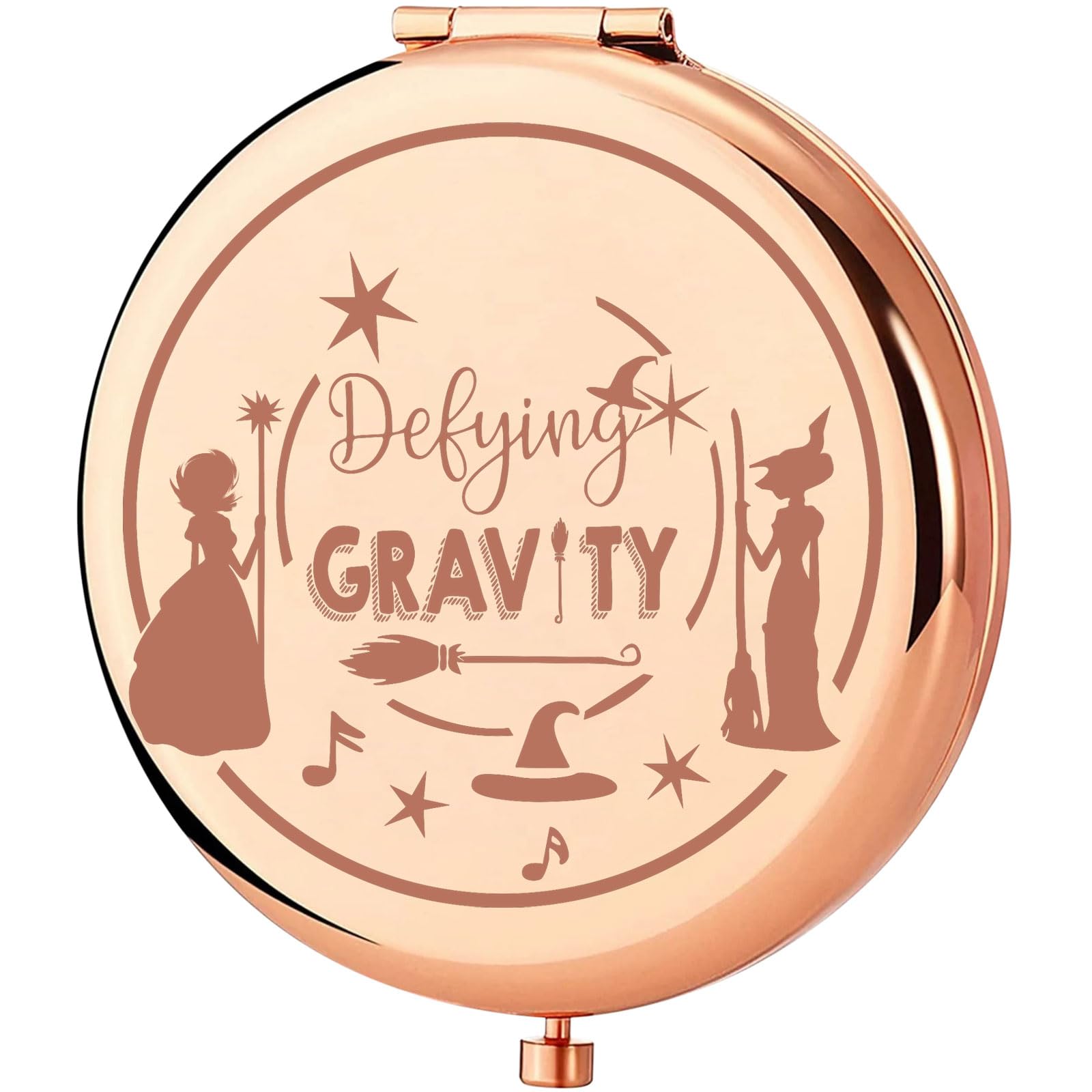 KEYCHIN Wicked Musical Pocket Mirror Elphaba and Glinda Fans Gifts Defying Gravity Wicked Compact Makeup Mirror Broadway Wicked Merch (Defying Gravity-RG)-image-3