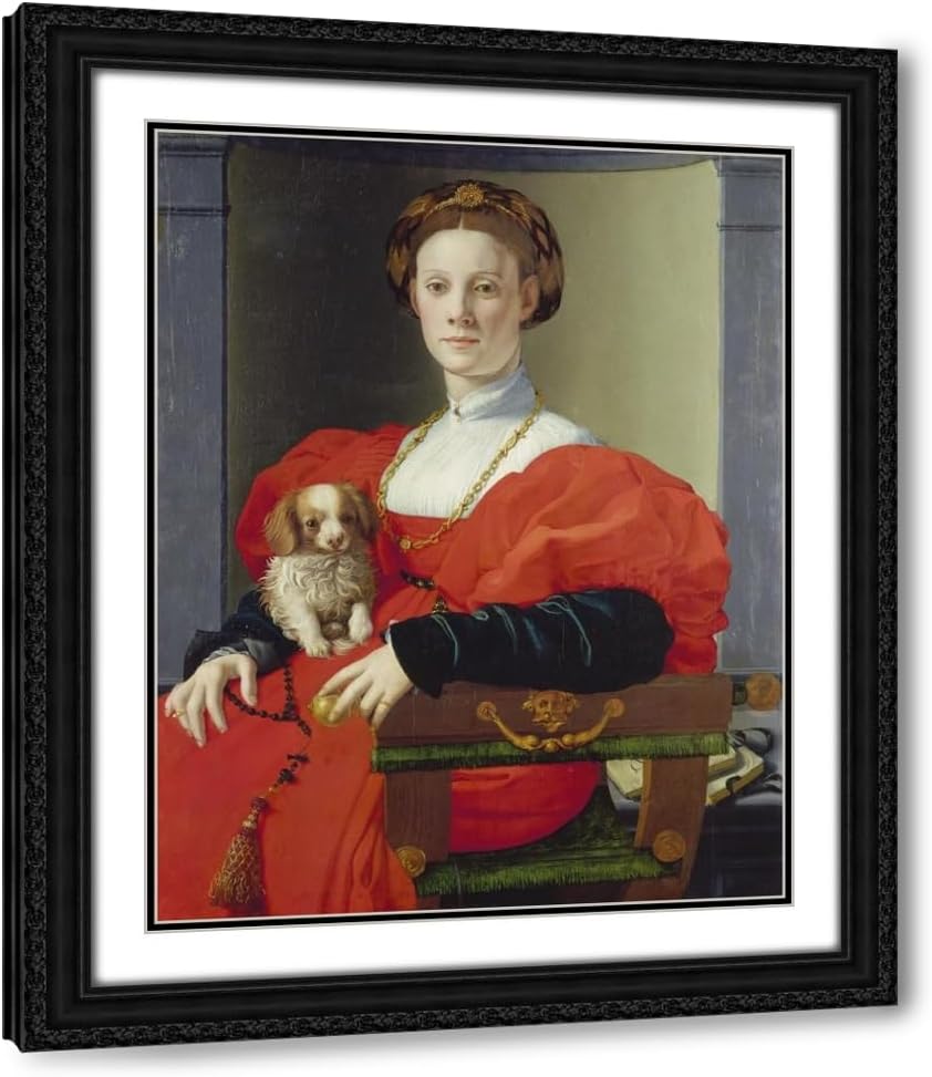 ArtDirect Portrait of a Lady in Red (Francesca Salviati) (ca. 1533) Custom Framed Art Print Giclee Print or Canvas Options with Various Sizes and Customization by Agnolo Bronzino