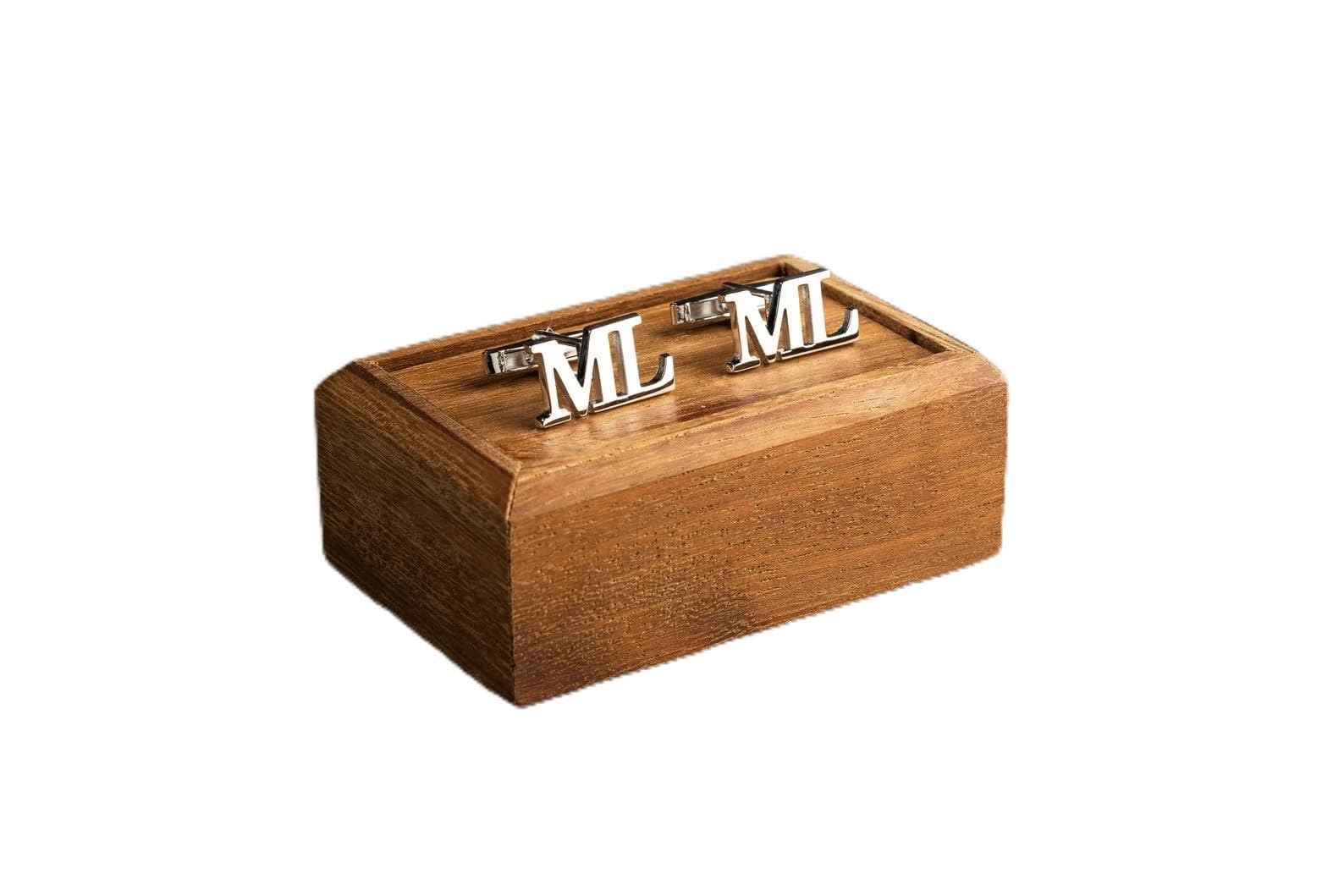 moskai Personlised Initial Name Cufflinks for Men – Custom Alphabet Letter Monogram Cufflinks for Wedding, Birthday, Anniversary, Formal Events & Gifting-picture-12