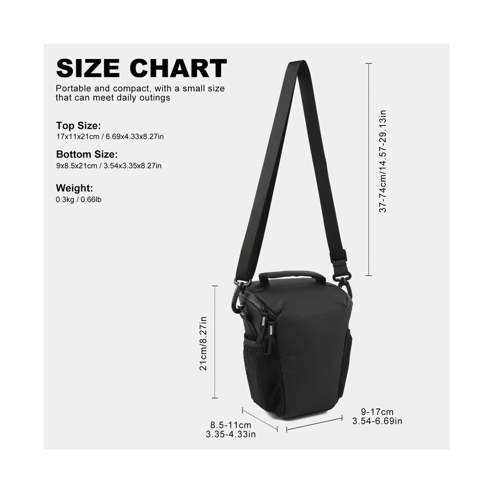 Sac banane léger et imperméable pour appareil photo reflex numérique sans miroir